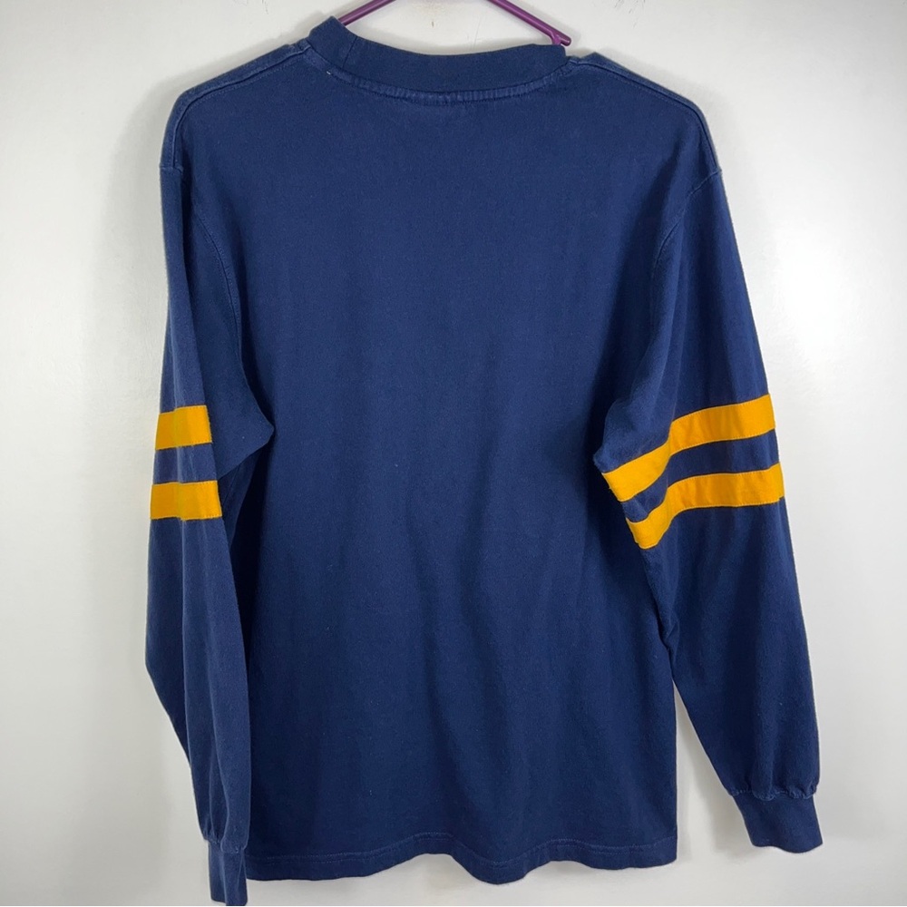 Buffalo Sabres Shirt Mens Medium Blue Yellow Long Sleeve Lee Sport Slug Logo - Picture 7 of 10